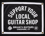 Brian’s Guitars “Shop Local” Oxford Pennant Camp Flag Black/White