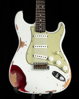 Fender Custom Shop 1960 Stratocaster Heavy Relic Olympic White Over Red Sparkle