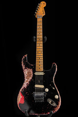 Fender Custom Shop 1957 Strat Ultimate Relic Floyd Rose Super Faded/Aged Black Over Hot Rod Red Masterbuilt Kyle McMillin