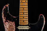 Fender Custom Shop 1957 Strat Ultimate Relic Floyd Rose Super Faded/Aged Black Over Hot Rod Red Masterbuilt Kyle McMillin