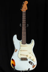 Fender Custom Shop 1961 Heavy Relic Stratocaster Super Faded Aged Sonic Blue/3 Color Sunburst