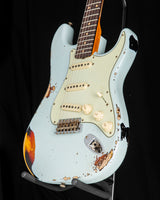 Fender Custom Shop 1961 Heavy Relic Stratocaster Super Faded Aged Sonic Blue/3 Color Sunburst