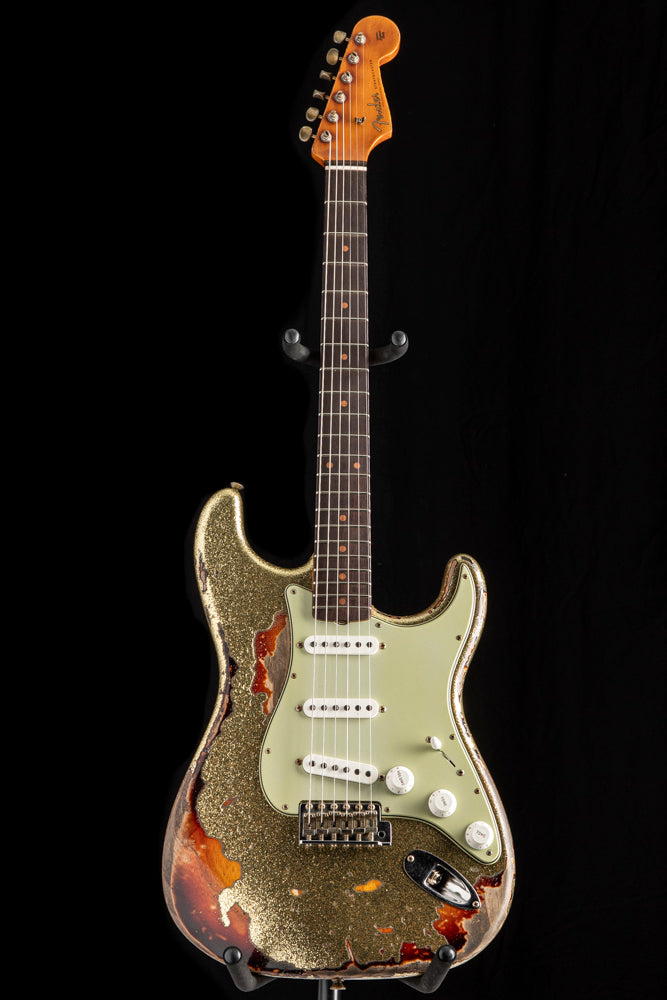Fender Custom Shop ’61 Heavey Relic Fender Custom Shop '61 Strat Super Heavy Relic Gold Sparkle over 3-Col