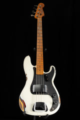 Fender Custom Shop 1958 Precision Bass Relic Aged Olympic White Over Chocolate 3-Tone Sunburst