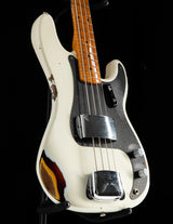 Fender Custom Shop 1958 Precision Bass Relic Aged Olympic White Over Chocolate 3-Tone Sunburst
