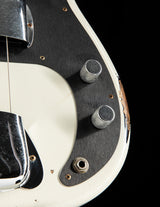 Fender Custom Shop 1958 Precision Bass Relic Aged Olympic White Over Chocolate 3-Tone Sunburst