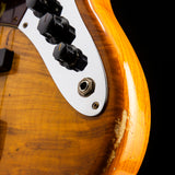 Fender Custom Shop Artisan Maple Burl Jazz Bass Relic Honey Burst