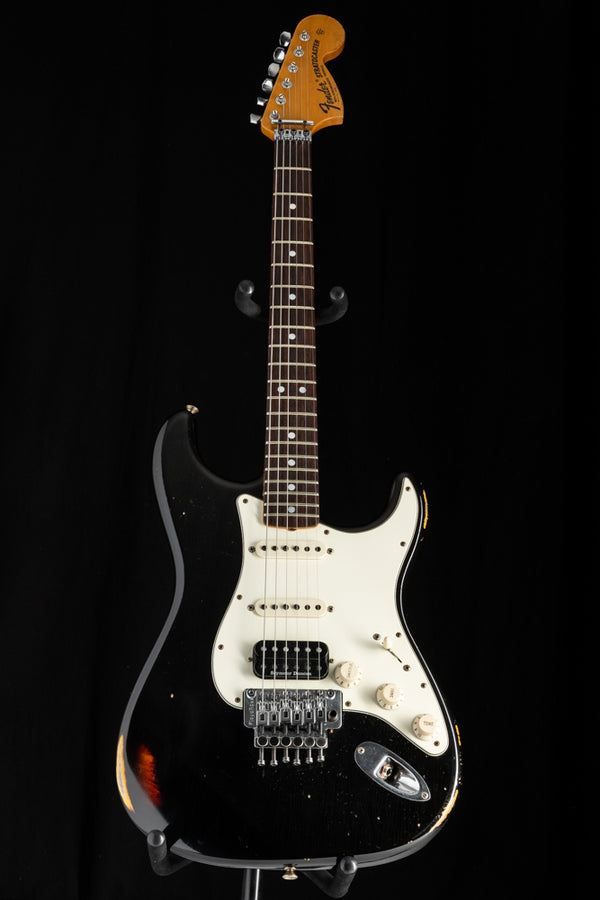 Used Fender Custom Shop 1969 Stratocaster Relic Black over 3 Tone Sunburst Floyd