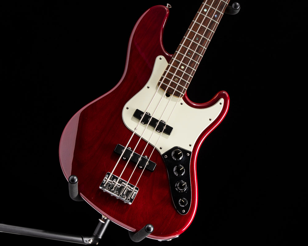 Used Fender American Deluxe Jazz Bass Crimson Red Transparent