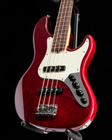 Used Fender American Deluxe Jazz Bass Crimson Red Transparent
