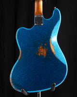 Used Fender Custom Shop Bass VI Ash Heavy Relic Blue Sparkle over 2-Color Sunburst
