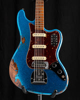 Used Fender Custom Shop Bass VI Ash Heavy Relic Blue Sparkle over 2-Color Sunburst