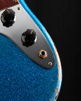 Used Fender Custom Shop Bass VI Ash Heavy Relic Blue Sparkle over 2-Color Sunburst