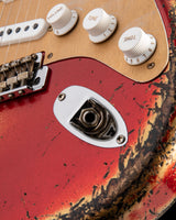 Used Fender Custom Shop '54 Roasted Strat Super Heavy Relic Aged Candy Apple Red over 2-Color Sunburst
