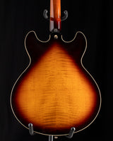 Yamaha SA2200-OVS Semi-Hollow guitar in Violin Sunburst. Features a flamed maple back, double cutaway, and cream binding.