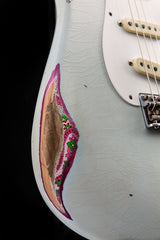 Used Fender Custom Shop 1957 Heavy Relic Stratocaster Sonic Blue Over Pink Paisley