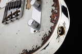 Used Fender Custom Shop 1959 Telecaster Custom Super Heavy Relic Aged Olympic White Over 3 Tone Sunburst