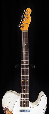 Fender Custom Shop 1959 Telecaster Custom Super Heavy Relic Aged Olympic White Over 3 Tone Sunburst