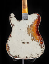 Fender Custom Shop 1959 Telecaster Custom Super Heavy Relic Aged Olympic White Over 3 Tone Sunburst