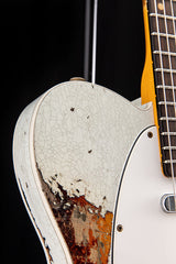 Used Fender Custom Shop 1959 Telecaster Custom Super Heavy Relic Aged Olympic White Over 3 Tone Sunburst