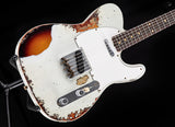 Fender Custom Shop 1959 Telecaster Custom Super Heavy Relic Aged Olympic White Over 3 Tone Sunburst