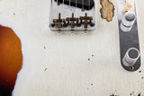 Used Fender Custom Shop 1959 Telecaster Custom Super Heavy Relic Aged Olympic White Over 3 Tone Sunburst