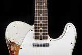 Used Fender Custom Shop 1959 Telecaster Custom Super Heavy Relic Aged Olympic White Over 3 Tone Sunburst