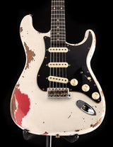 Fender Custom Shop Dual Mag II Stratocaster Relic Aged Olympic White Over Fiesta Red LTD