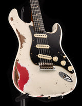 Fender Custom Shop Dual Mag II Stratocaster Relic Aged Olympic White Over Fiesta Red LTD