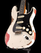 Fender Custom Shop Dual Mag II Stratocaster Relic Aged Olympic White Over Fiesta Red LTD