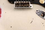 Fender Custom Shop Dual Mag II Stratocaster Relic Aged Olympic White Over Fiesta Red LTD