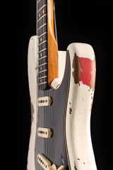 Fender Custom Shop Dual Mag II Stratocaster Relic Aged Olympic White Over Fiesta Red LTD