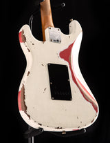 Fender Custom Shop Dual Mag II Stratocaster Relic Aged Olympic White Over Fiesta Red LTD