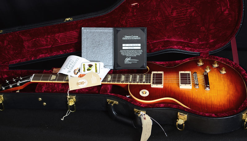 Used Gibson Custom Shop Les Paul 1959 Reissue R9 Flame Top Cabernet Burst-Brian's Guitars