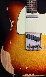 Used Fender Custom Shop 1963 Telecaster Heavy Relic Super Faded Aged 3 Tone Sunburst Sparkle-Brian's Guitars