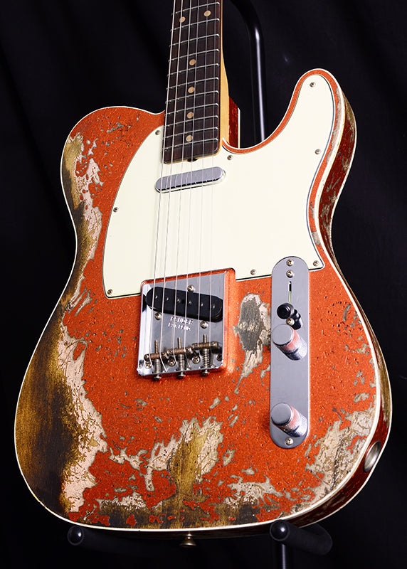 Used Fender Custom Shop 1960 Telecaster Custom Super Heavy Relic Candy Tangerine Sparkle-Brian's Guitars