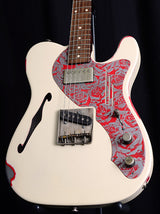 Used James Trussart Deluxe Steelcaster Cream With Red Roses-Brian's Guitars