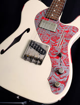 Used James Trussart Deluxe Steelcaster Cream With Red Roses-Brian's Guitars