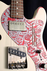 Used James Trussart Deluxe Steelcaster Cream With Red Roses-Brian's Guitars