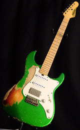 Used Friedman Vintage S Aged HSS Candy Green Over 3 Tone Sunburst-Brian's Guitars