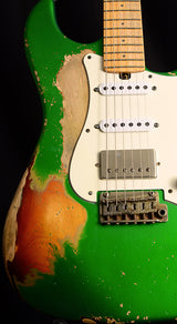 Used Friedman Vintage S Aged HSS Candy Green Over 3 Tone Sunburst-Brian's Guitars