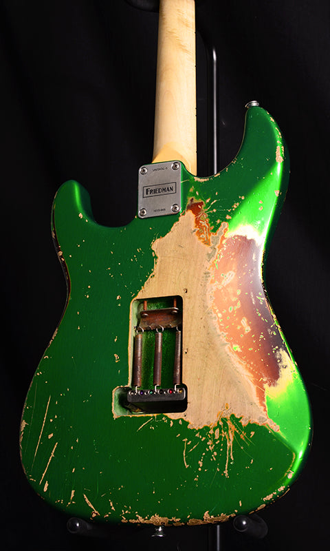 Used Friedman Vintage S Aged HSS Candy Green Over 3 Tone Sunburst-Brian's Guitars