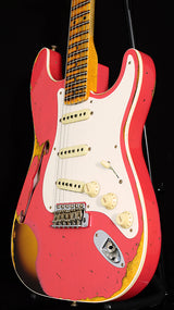 Fender Custom Shop '58 Thinline Stratocaster Heavy Relic Aged Coral Pink Over 2 Tone Sunburst NAMM 2018 Limited-Brian's Guitars