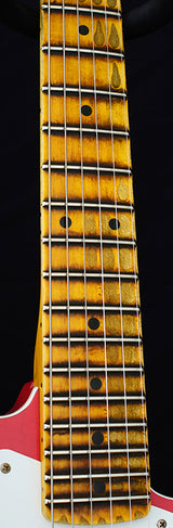 Used Fender Custom Shop '58 Thinline Stratocaster Heavy Relic Aged Coral Pink Over 2 Tone Sunburst NAMM 2018 Limited-Brian's Guitars