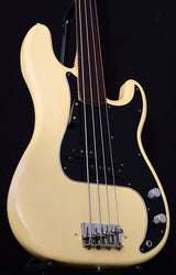 1976 Fender Precision Bass Fretless Olympic White-Brian's Guitars