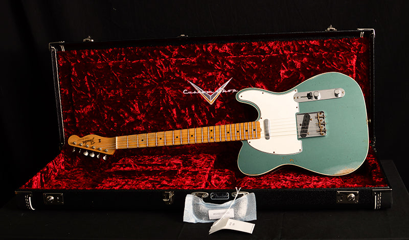 Fender Custom Shop 1965 Telecaster Custom Relic Faded Aged Sherwood Green Metallic-Brian's Guitars
