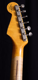 Used Fender Custom Shop 1959 Stratocaster Journeyman Relic NAMM 2019 Limited Olympic White Over Chocolate 3 Tone Sunburst-Brian's Guitars