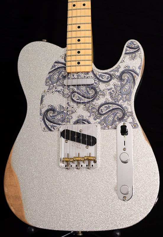 Fender Brad Paisley Road Worn Telecaster Silver Sparkle-Brian's Guitars