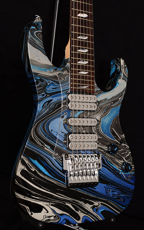 Used Ibanez Universe UV77 Steve Vai Passion And Warfare Limited Silver/Blue-Brian's Guitars