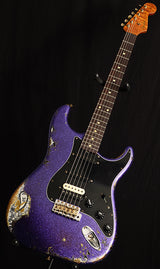 Used Fender Custom Shop 1959 Stratocaster HSS Heavy Relic Purple Sparkle Over Black Paisley-Electric Guitars-Brian's Guitars